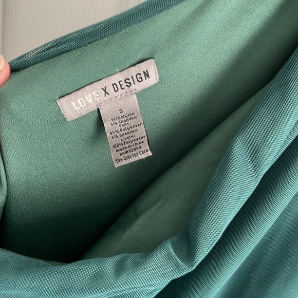 Love Design Nordstroms One Shoulder Green Romper size S - Picture 5 of 5